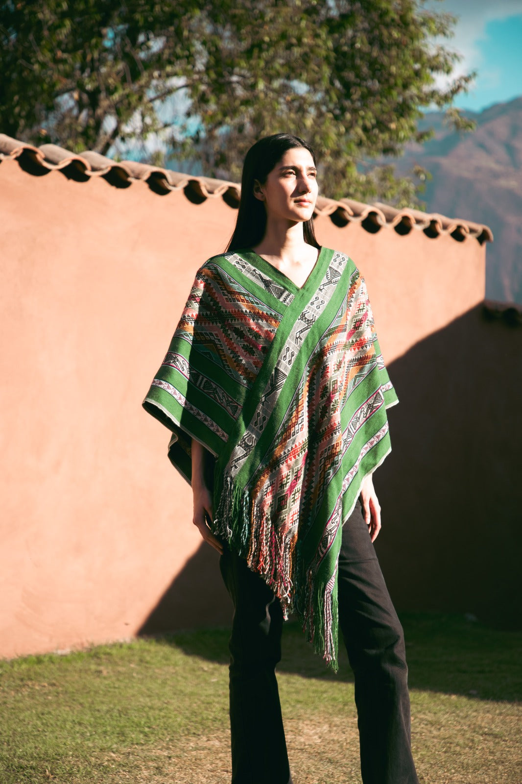 Poncho Alpaca Green